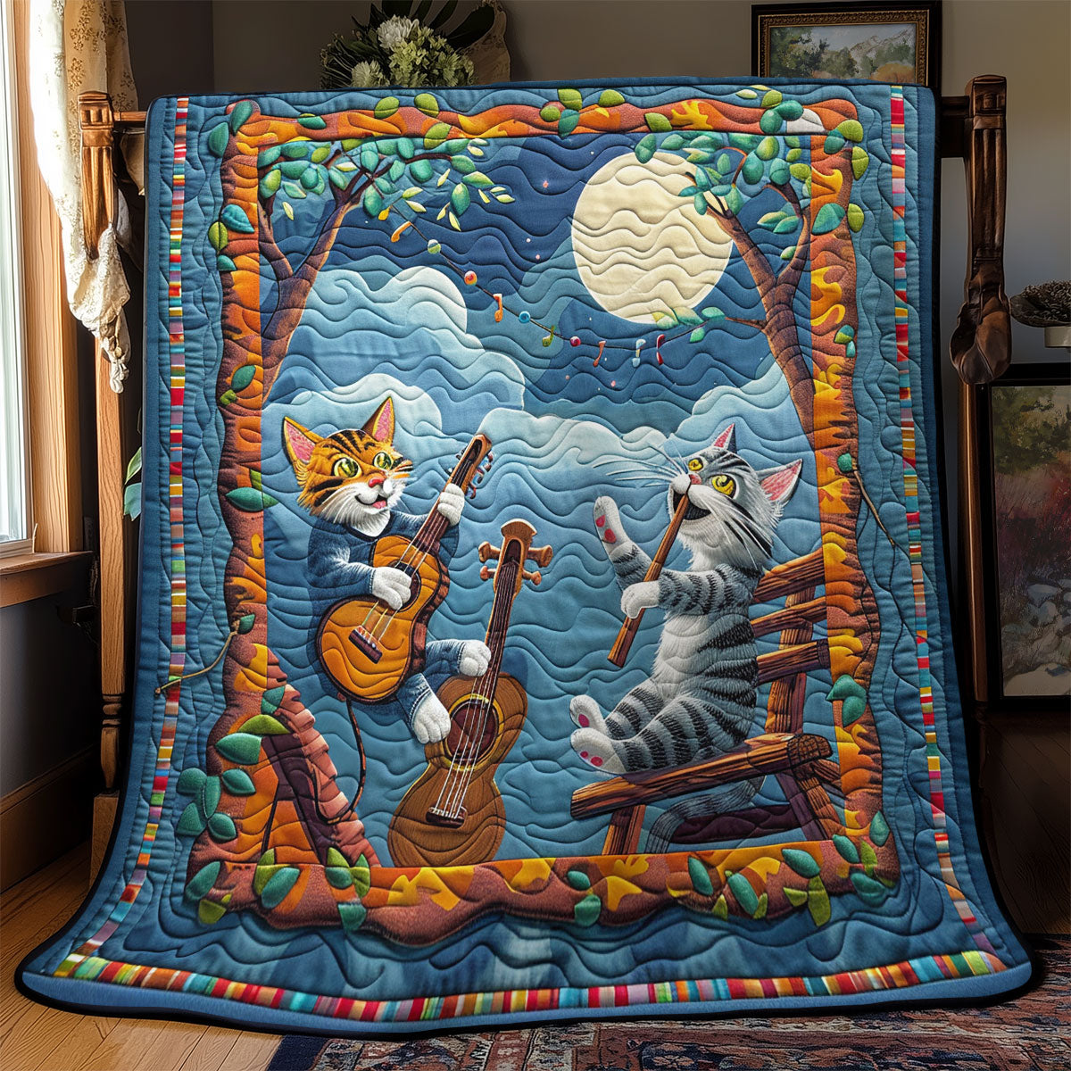 Cat Playing Music SR2008008CL Quilt