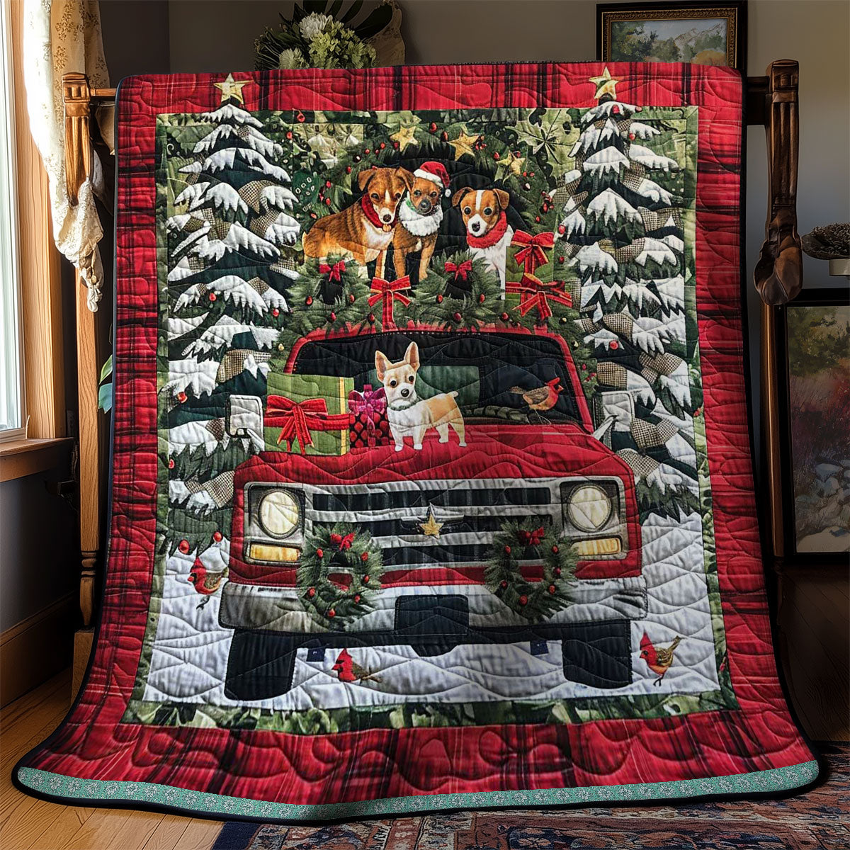 Chihuahua Holiday Truck WN1109036CL Quilt