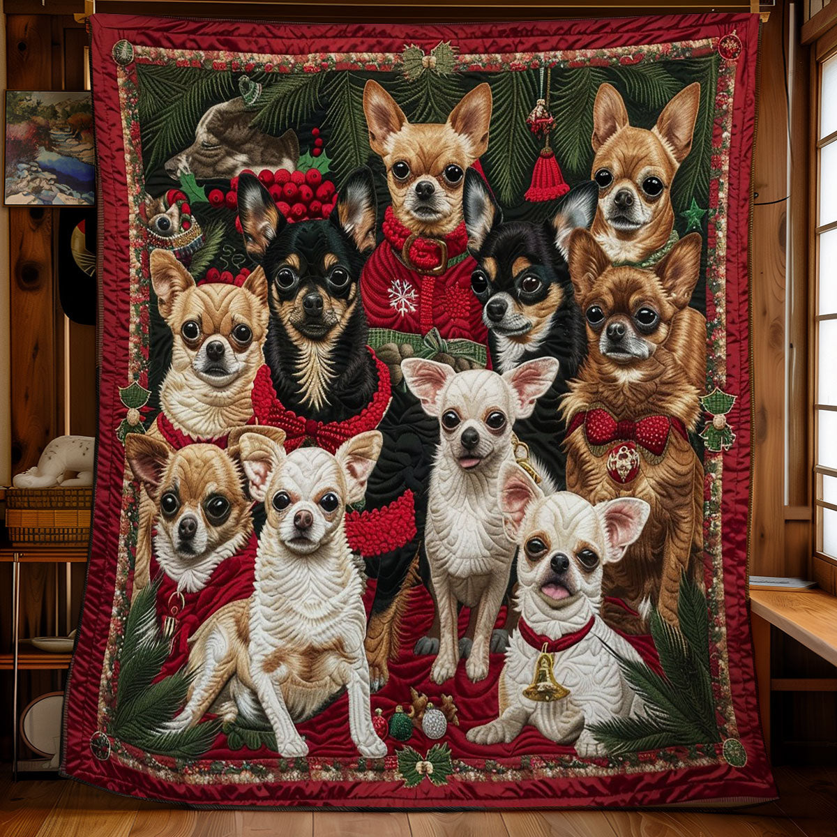 Christmas Corgi WM1608036CL Quilt