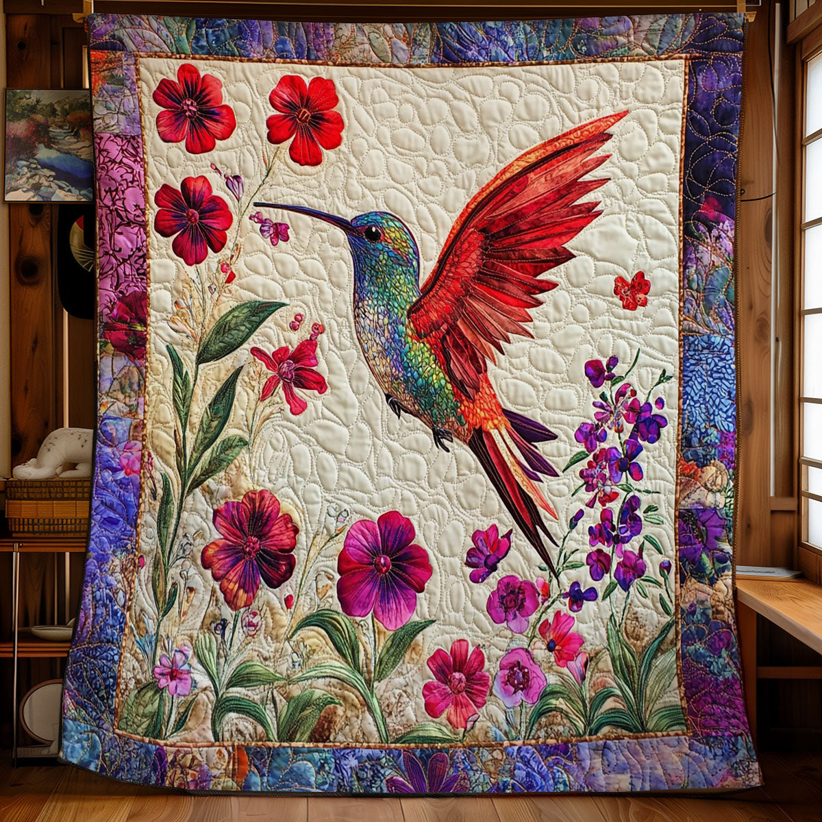Colorful Hummingbird WM2308012CL Quilt