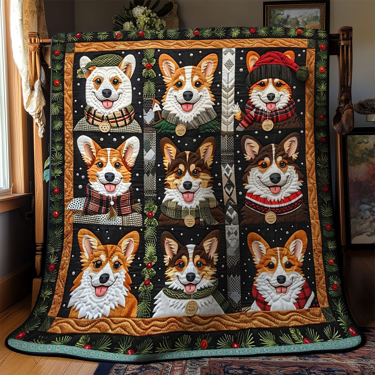 Corgis and Cozy Moments WN0909036CL Quilt