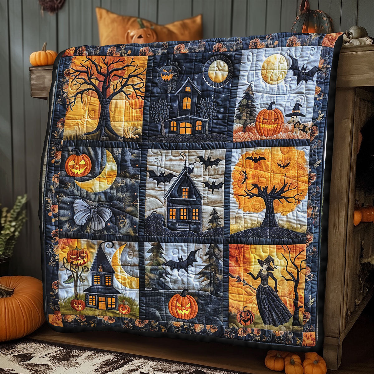 Halloween Scene SR2308032CL Quilt