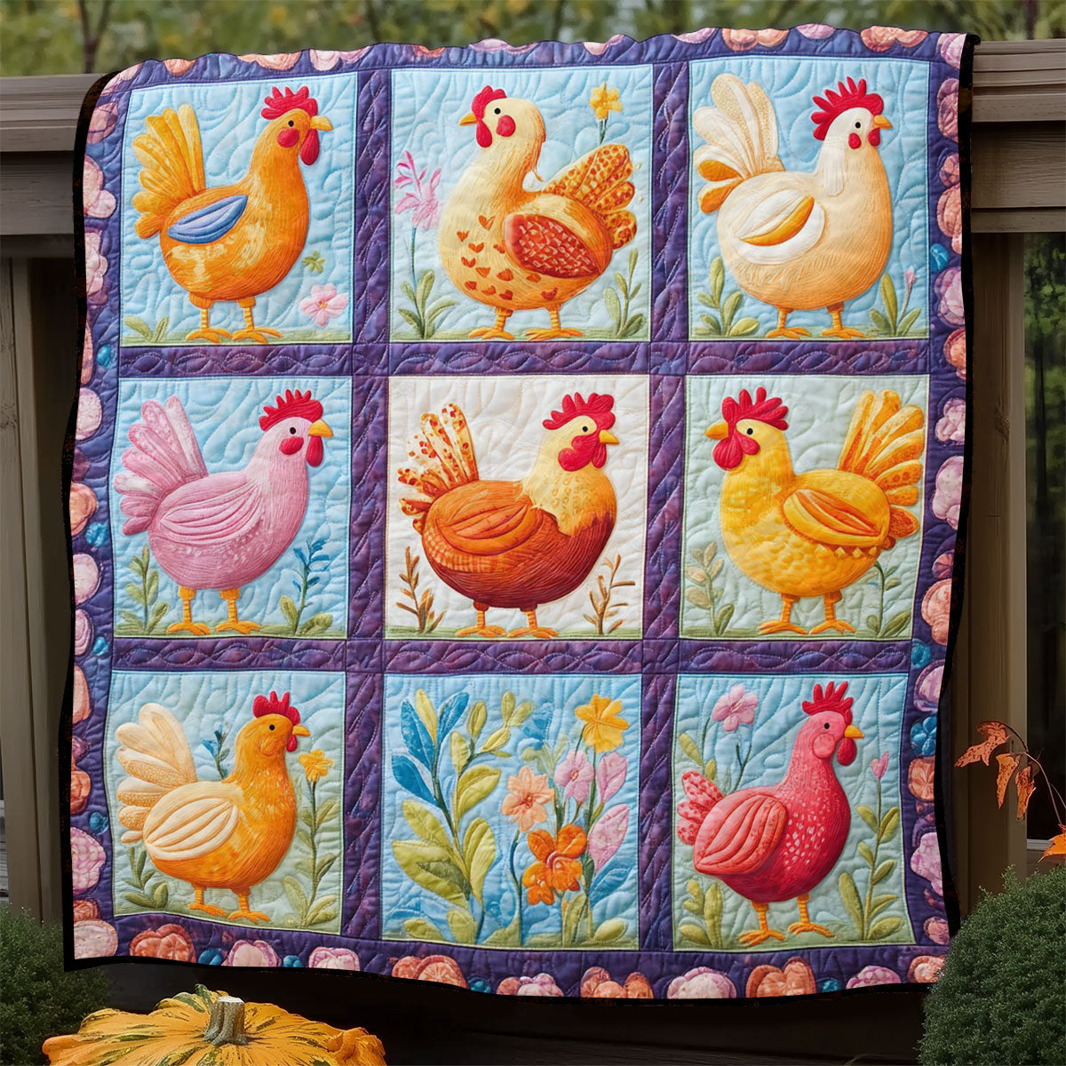 Happy Chickens WM0608018CL Quilt