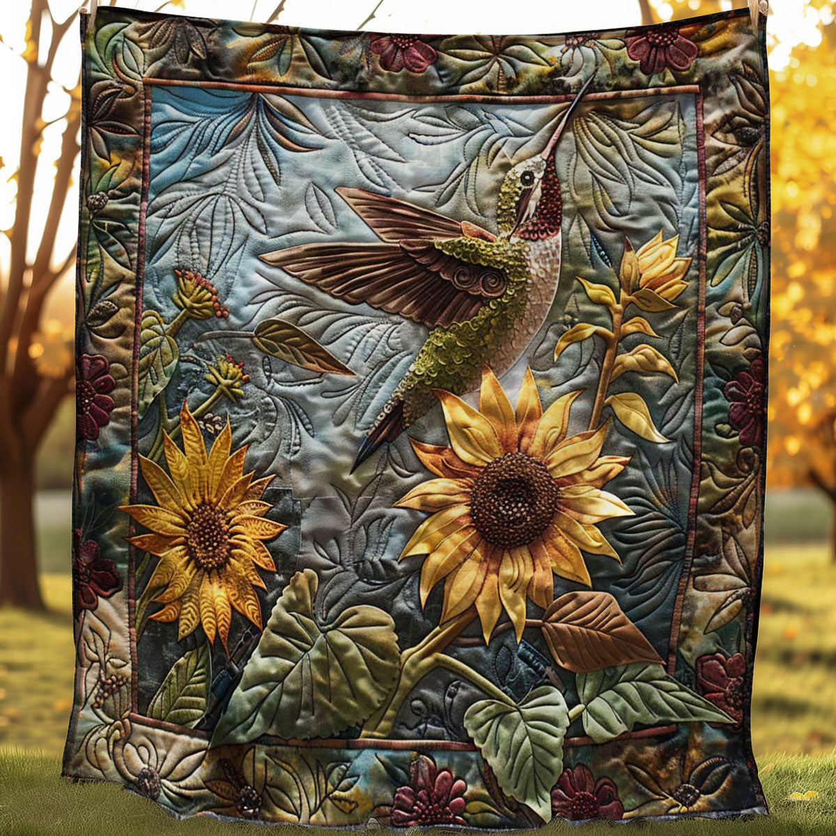 Hummingbird Bright Petals WN1908013CL Quilt
