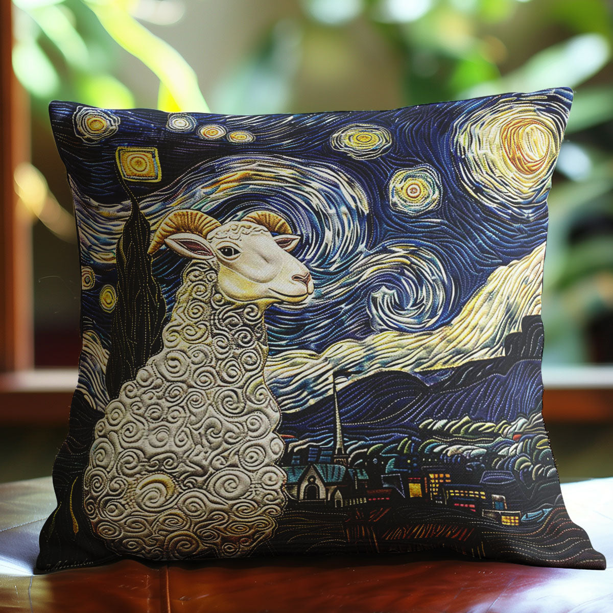 Starry Night Sheep WP2507034CL Quilt Pillow Case