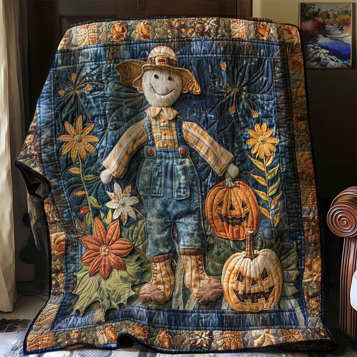 Scarecrow Pumpkin Patch WN190837CL Quilt