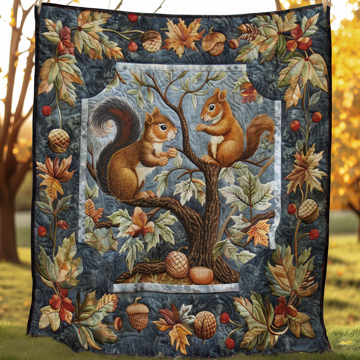 Squirrels And Acorns WM3107002CL Quilt