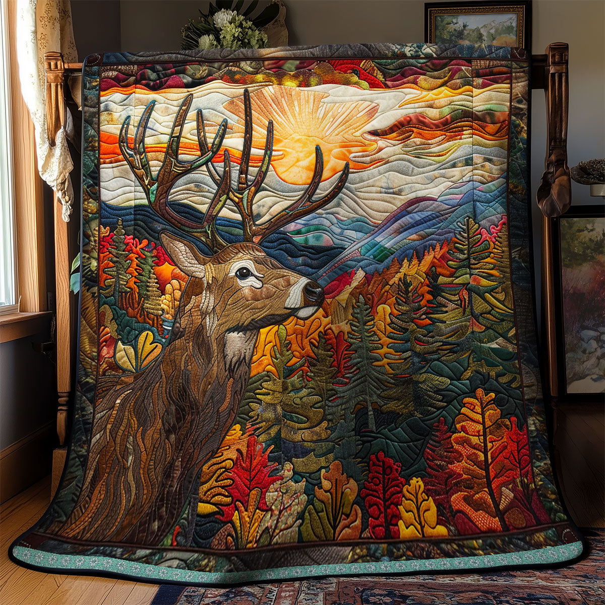 Sunset Deer Haven WN0909071CL Quilt