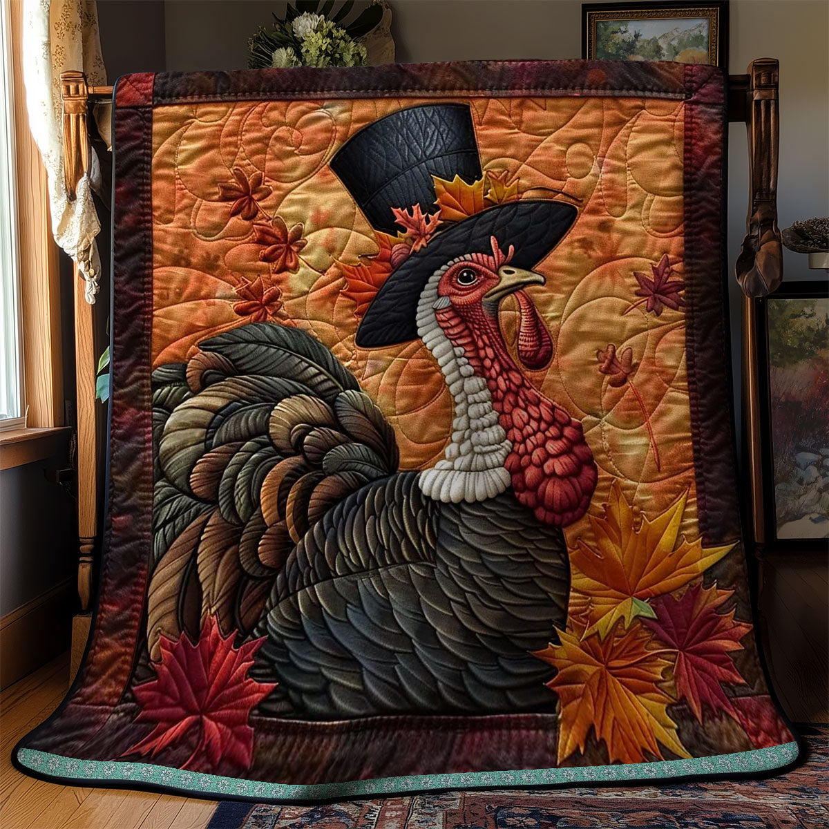 Thanksgiving Turkey In Hats WN1109019CL Quilt