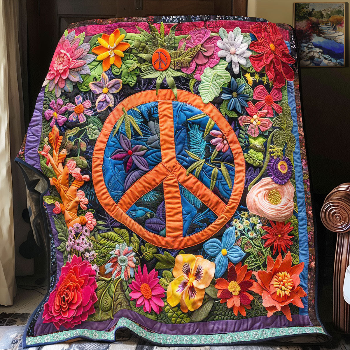 Trippy Hippie Sign WN1609039CL Quilt