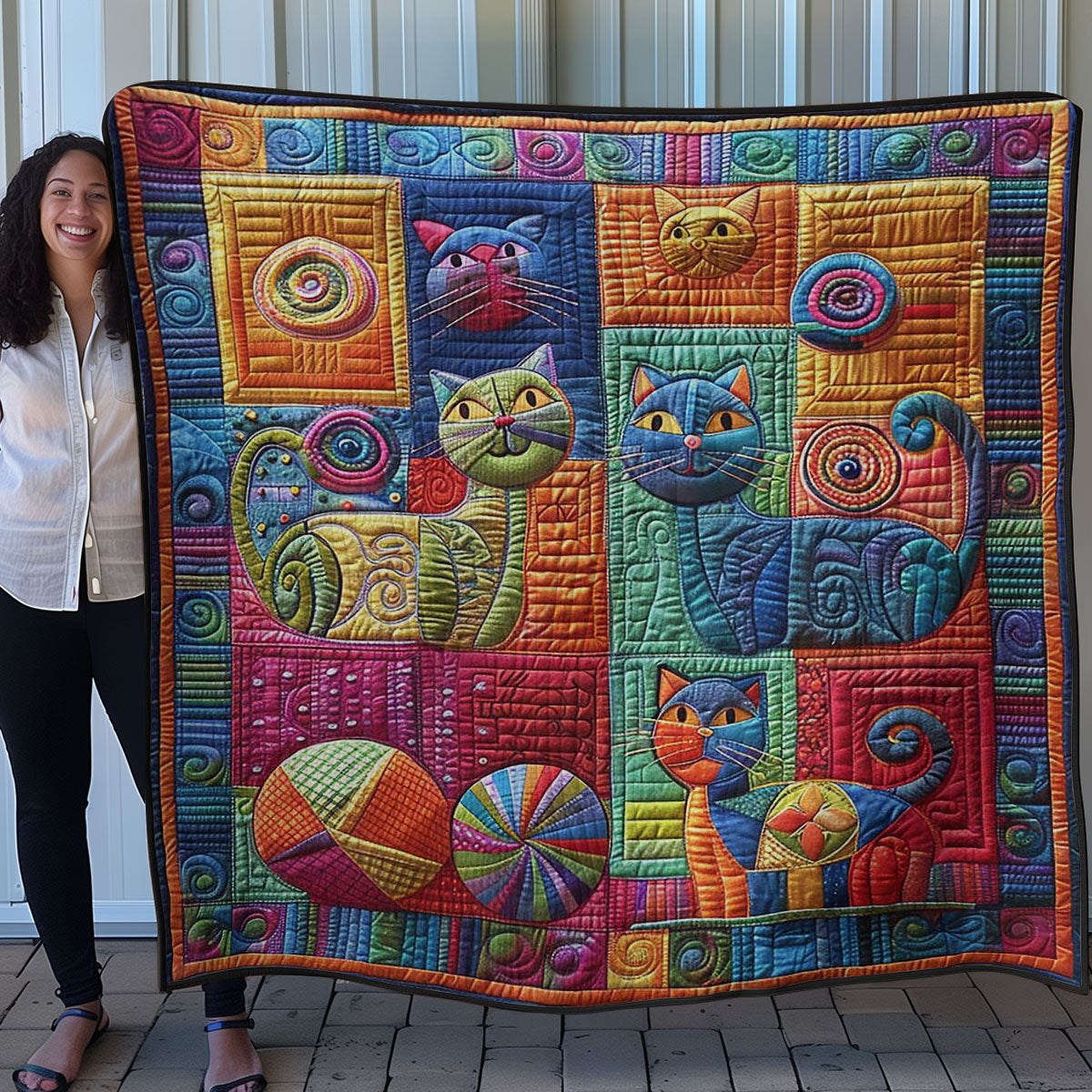 Cat Playful Yarn WN0908039CL Quilt