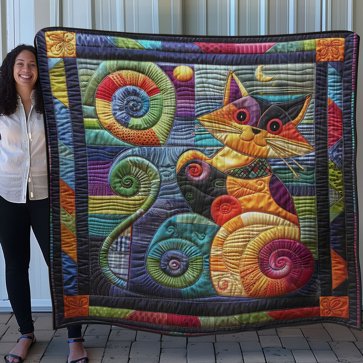 Cat's Artful Embroidery WN0908034CL Quilt
