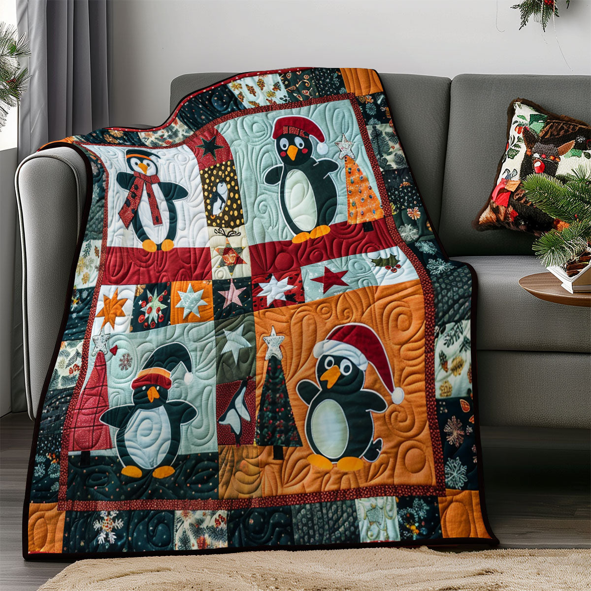 Christmas Penguins SR1908028CL Quilt