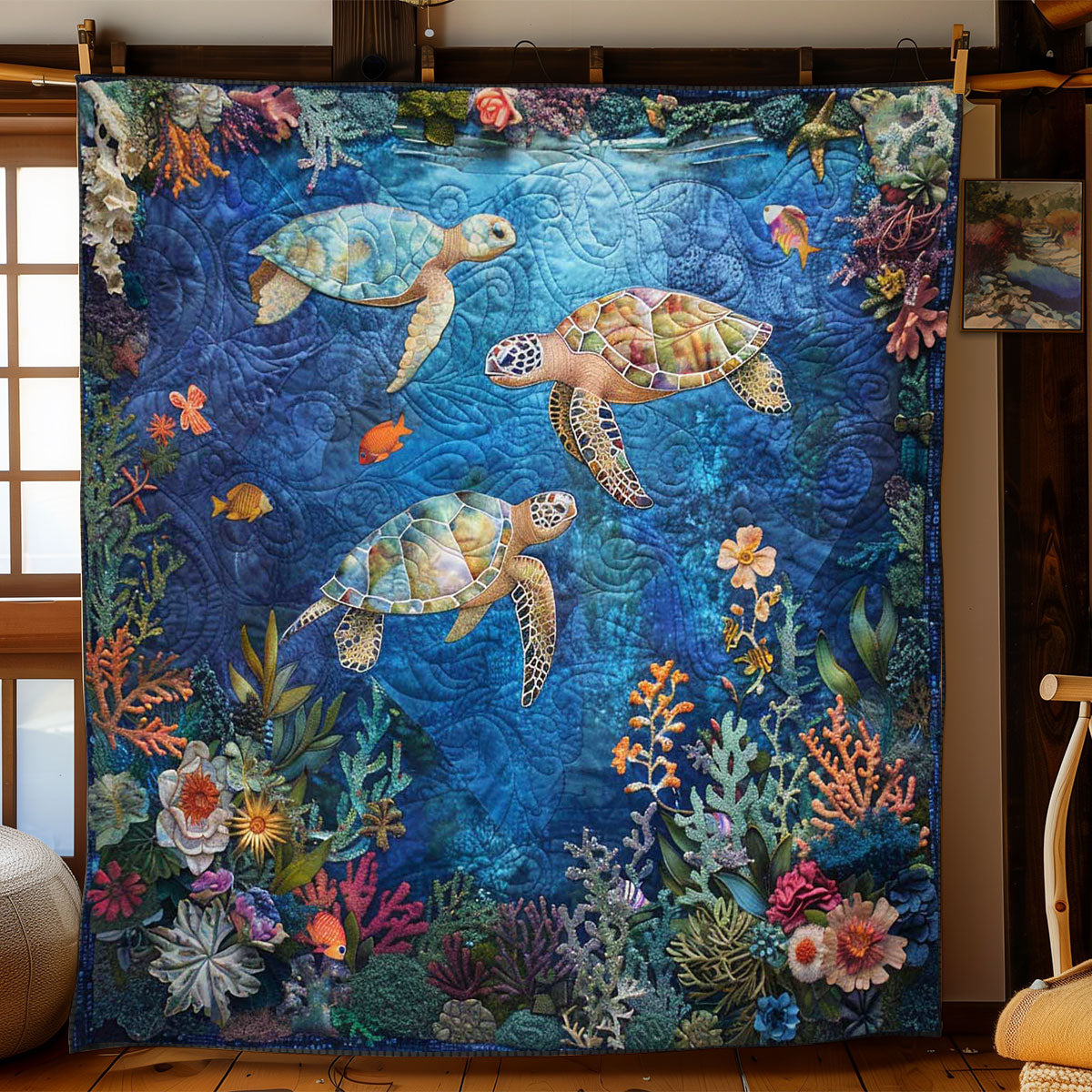 Coral Reef Turtle WN1008012CL Quilt