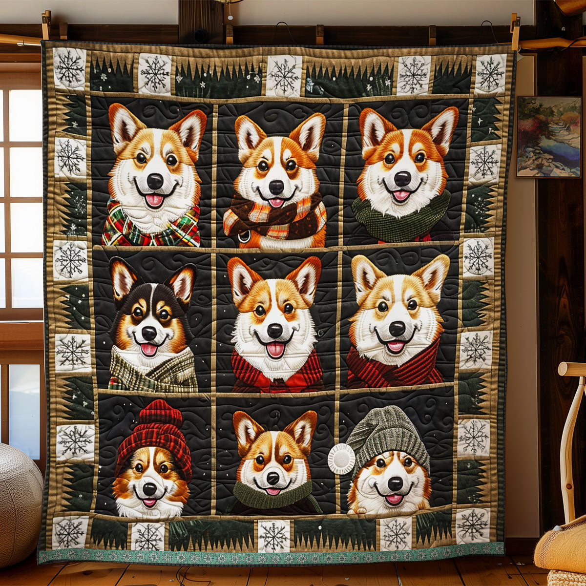 Corgis’ Happy Hideaway WN0909035CL Quilt