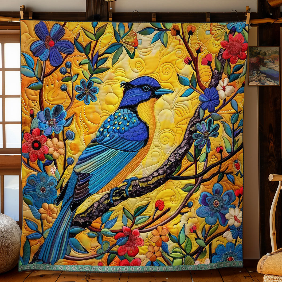 Floral Bluebird WN0509029CL Quilt