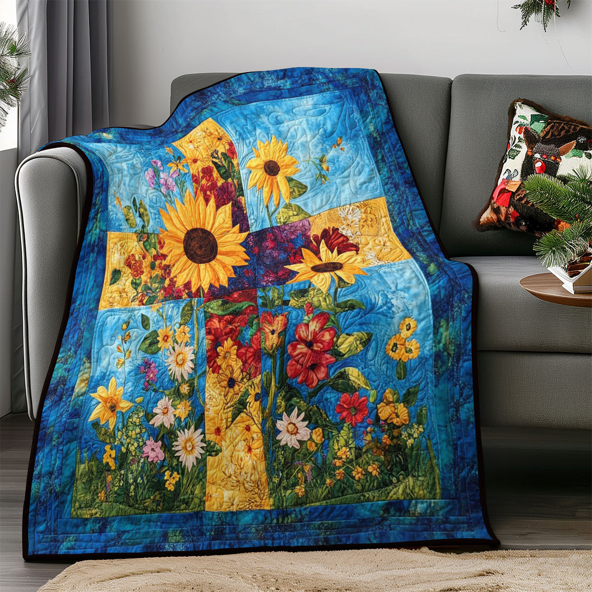 Flowers Cross WM0308025CL Quilt