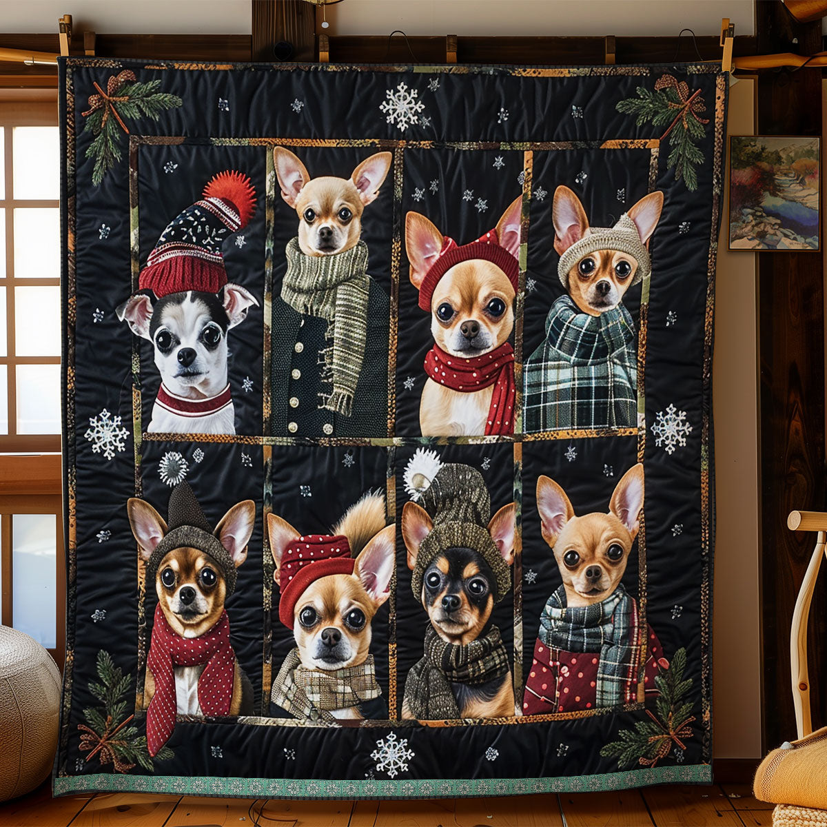 Happy Chihuahuas Smile WN0909051CL Quilt
