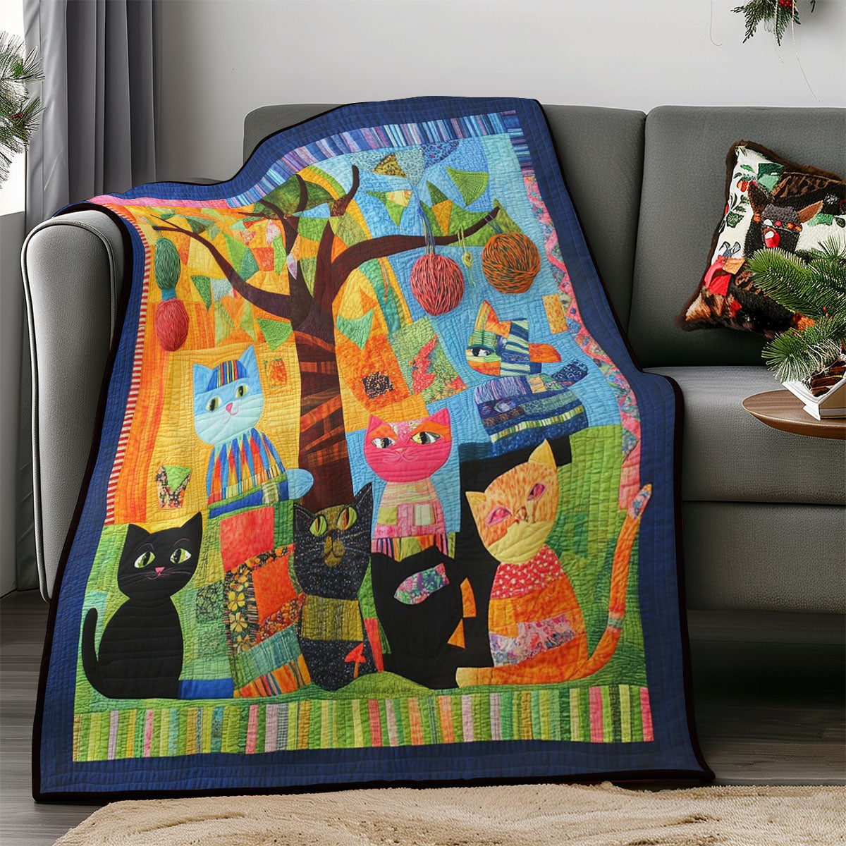 Happy Morning Cats WM0608015CL Quilt