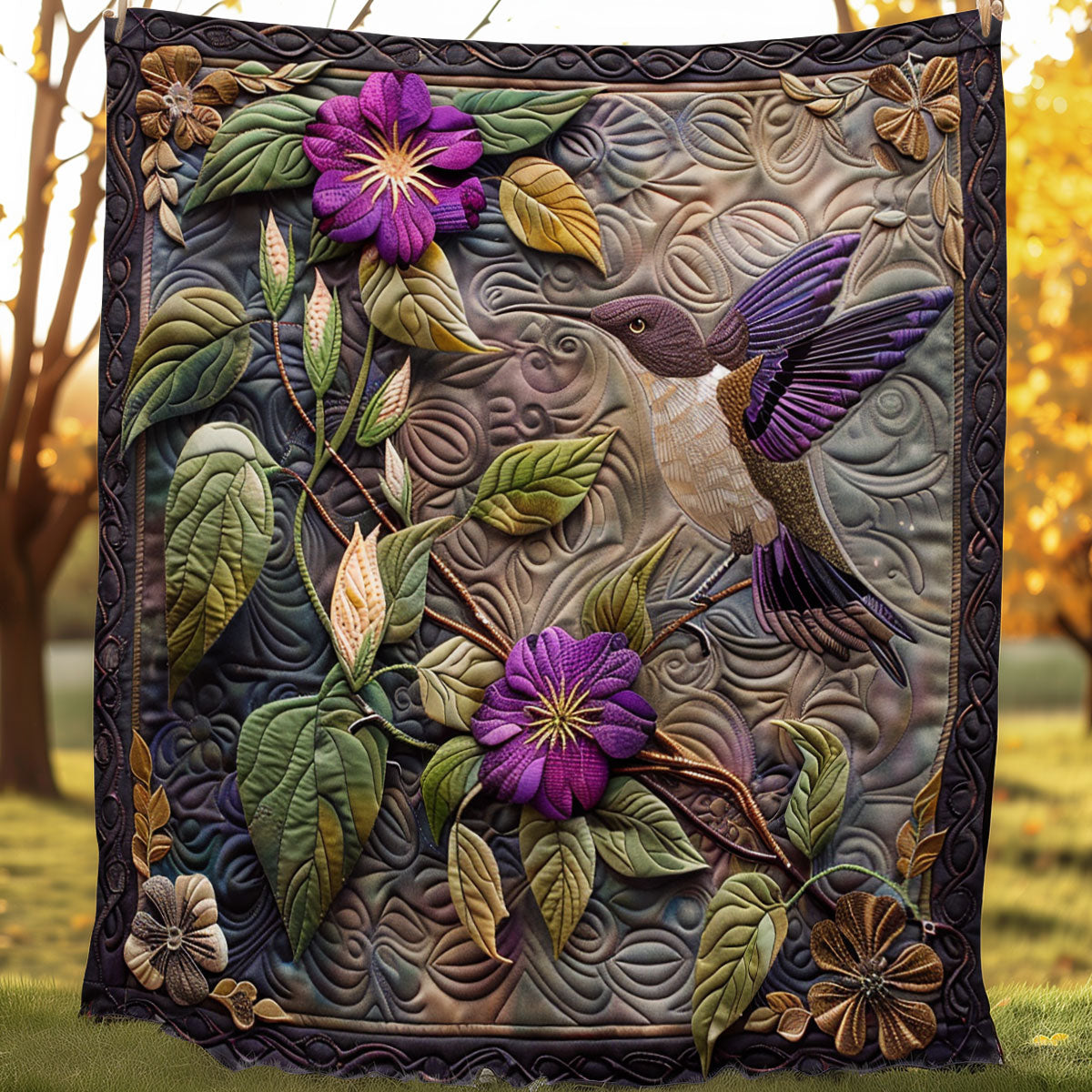 Hummingbird And Flower SR1308040CL Quilt
