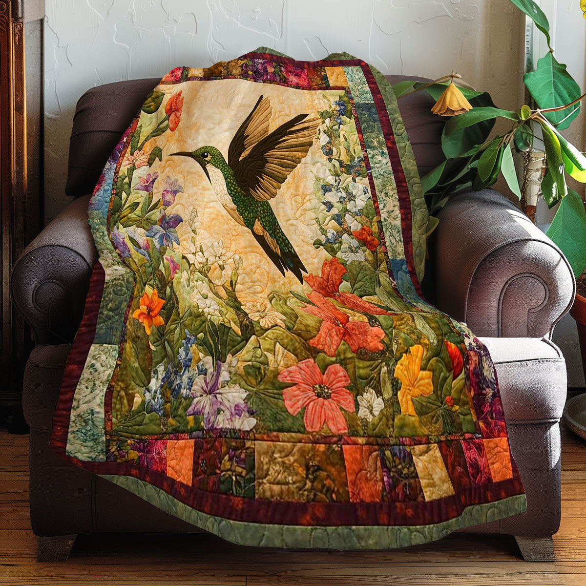 Hummingbird And Flowers WN0208042CL Quilt