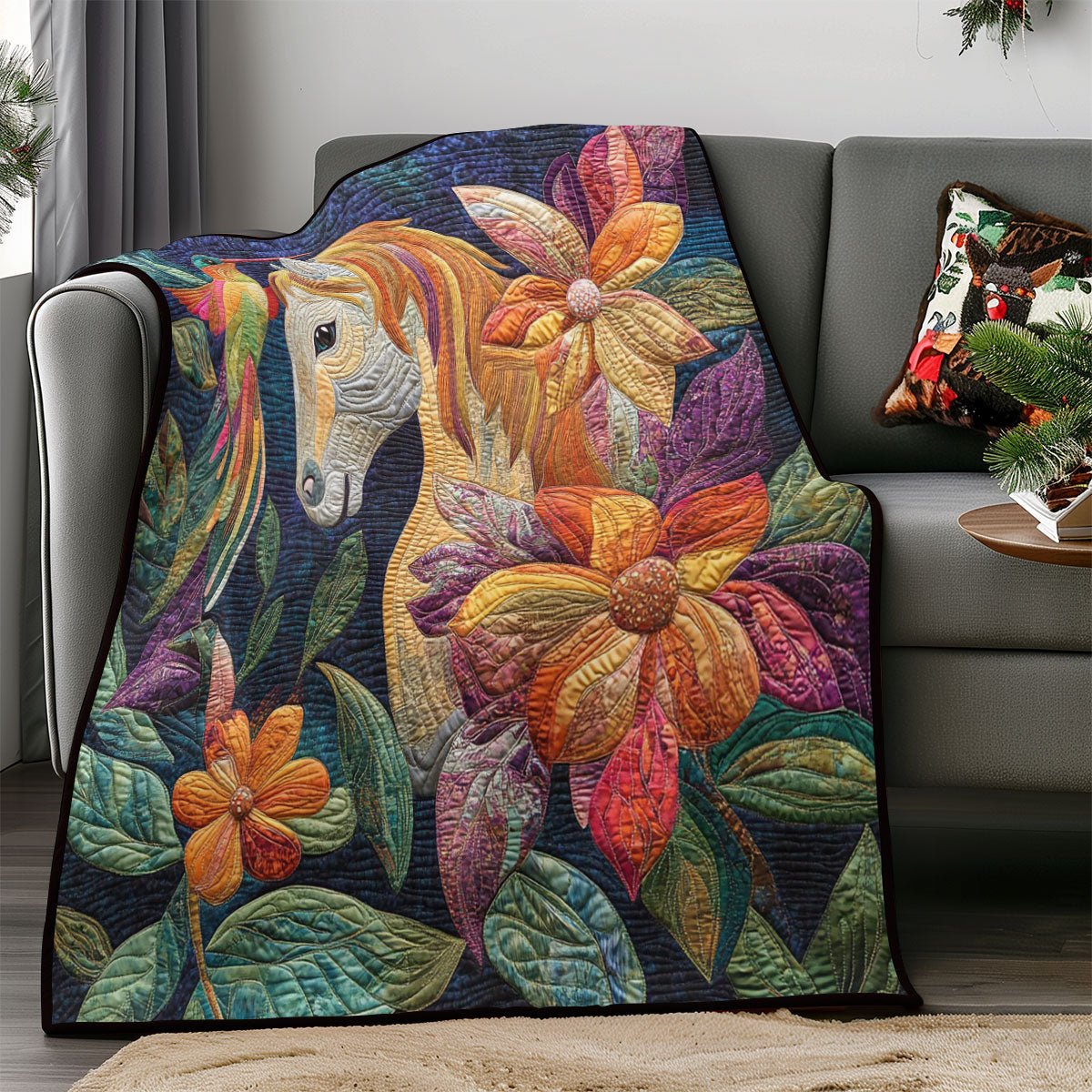 Hummingbird And Horse WM0308042CL Quilt