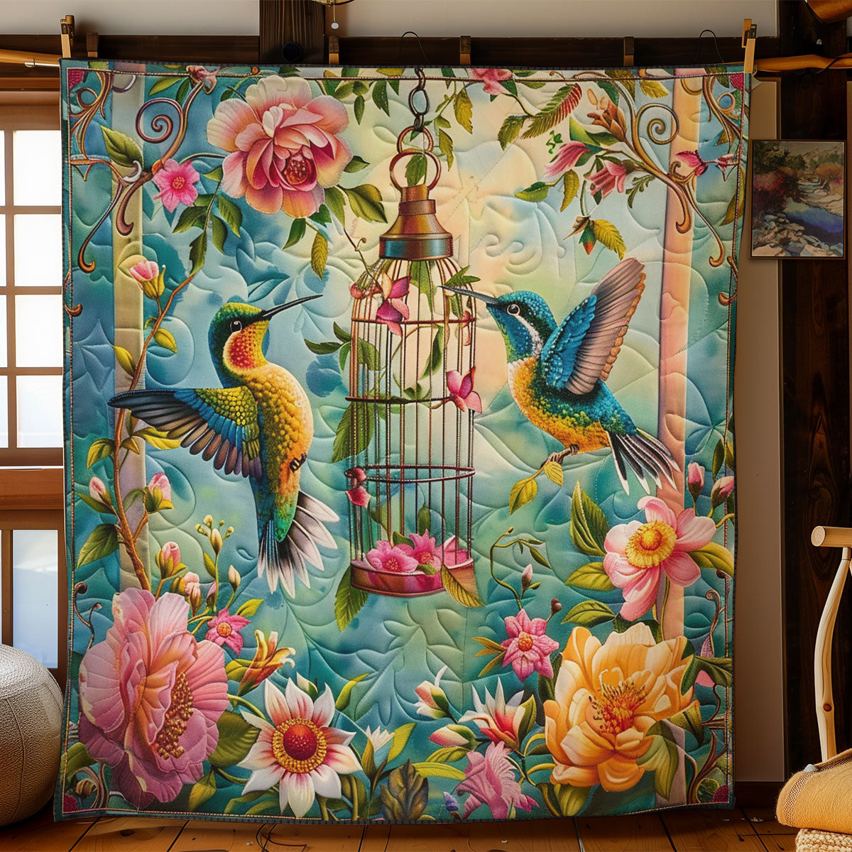 Hummingbirds Gardening SR2308026CL Quilt