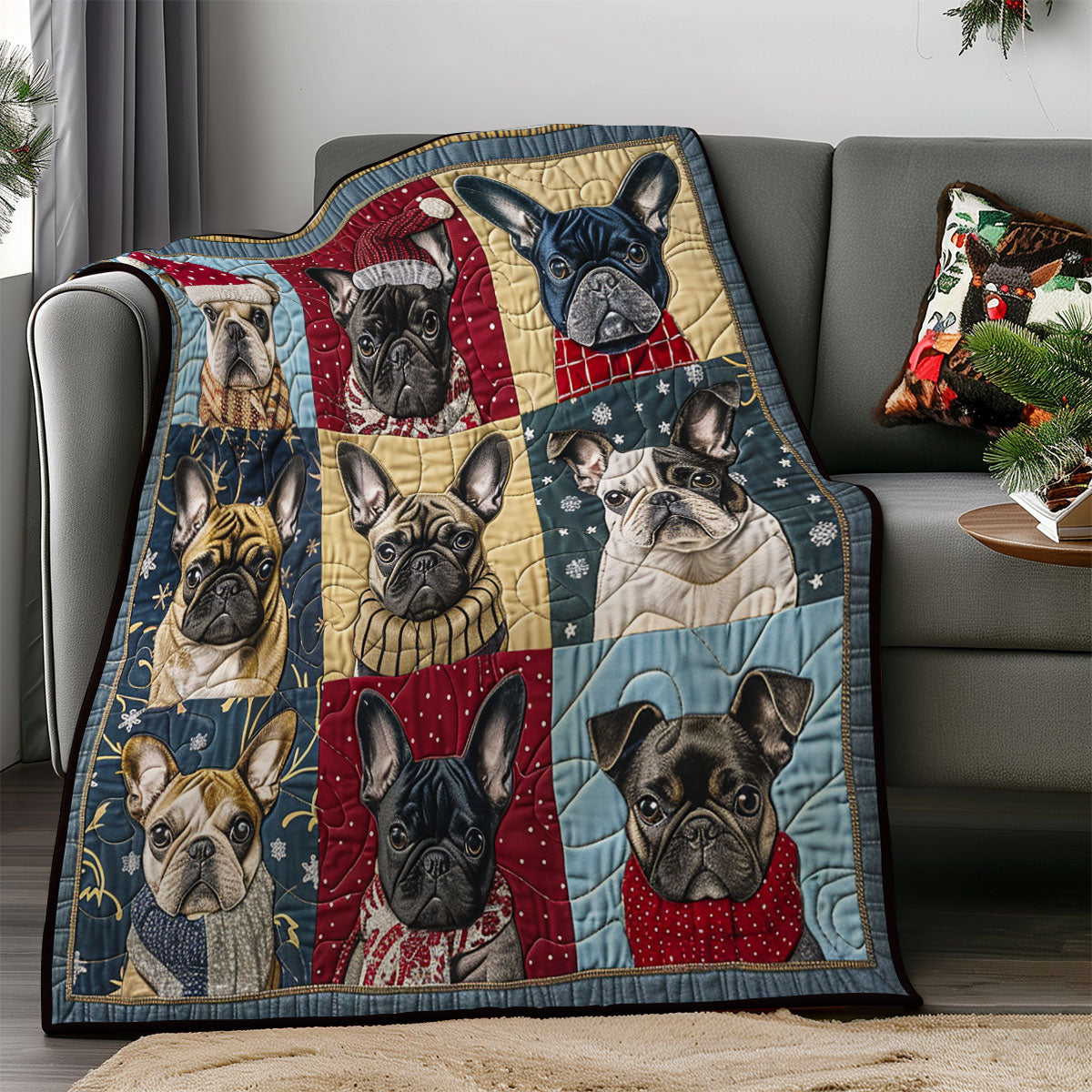 Loveable French Bulldog SR2008037CL Quilt