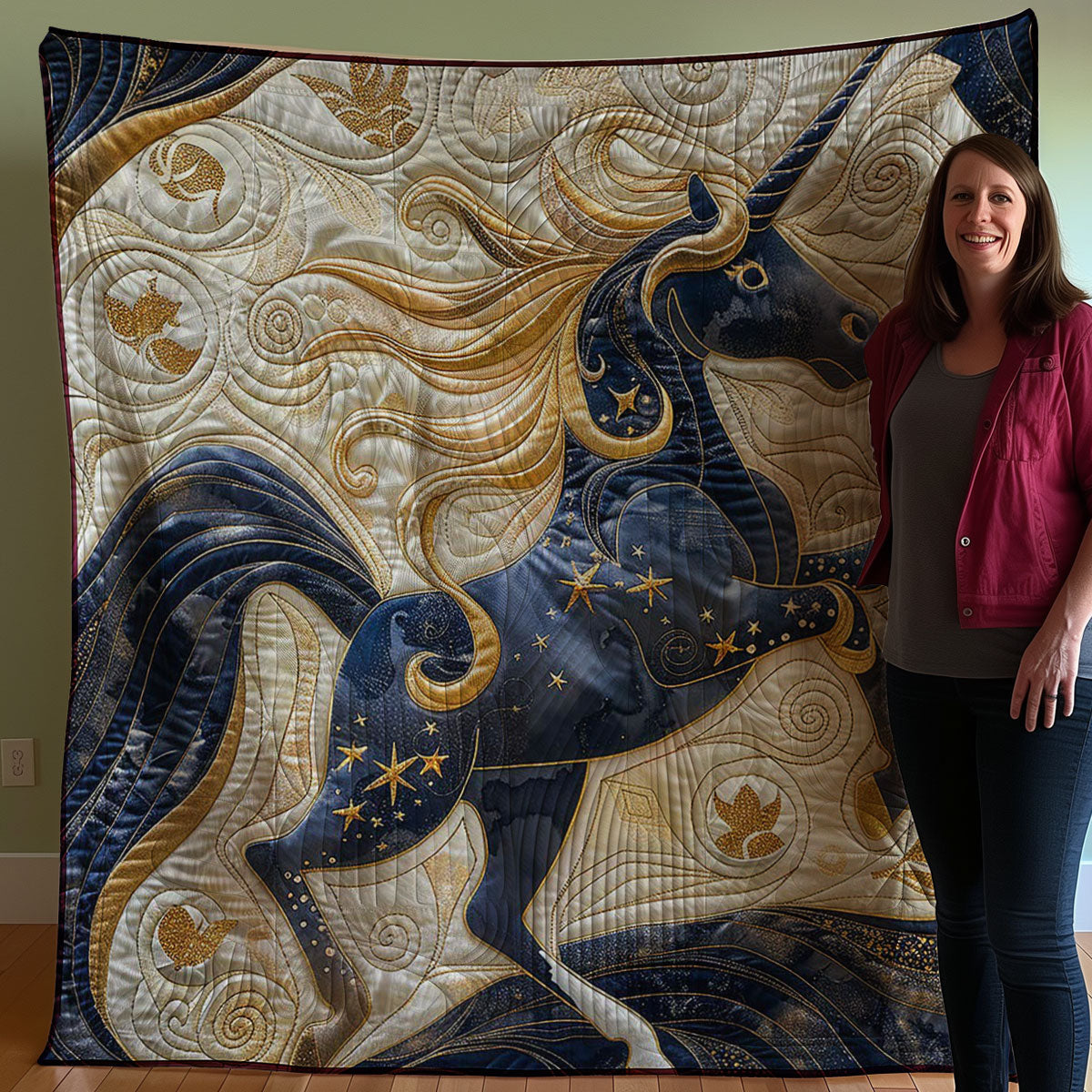 Navy Sky Unicorn WM2907001CL Quilt