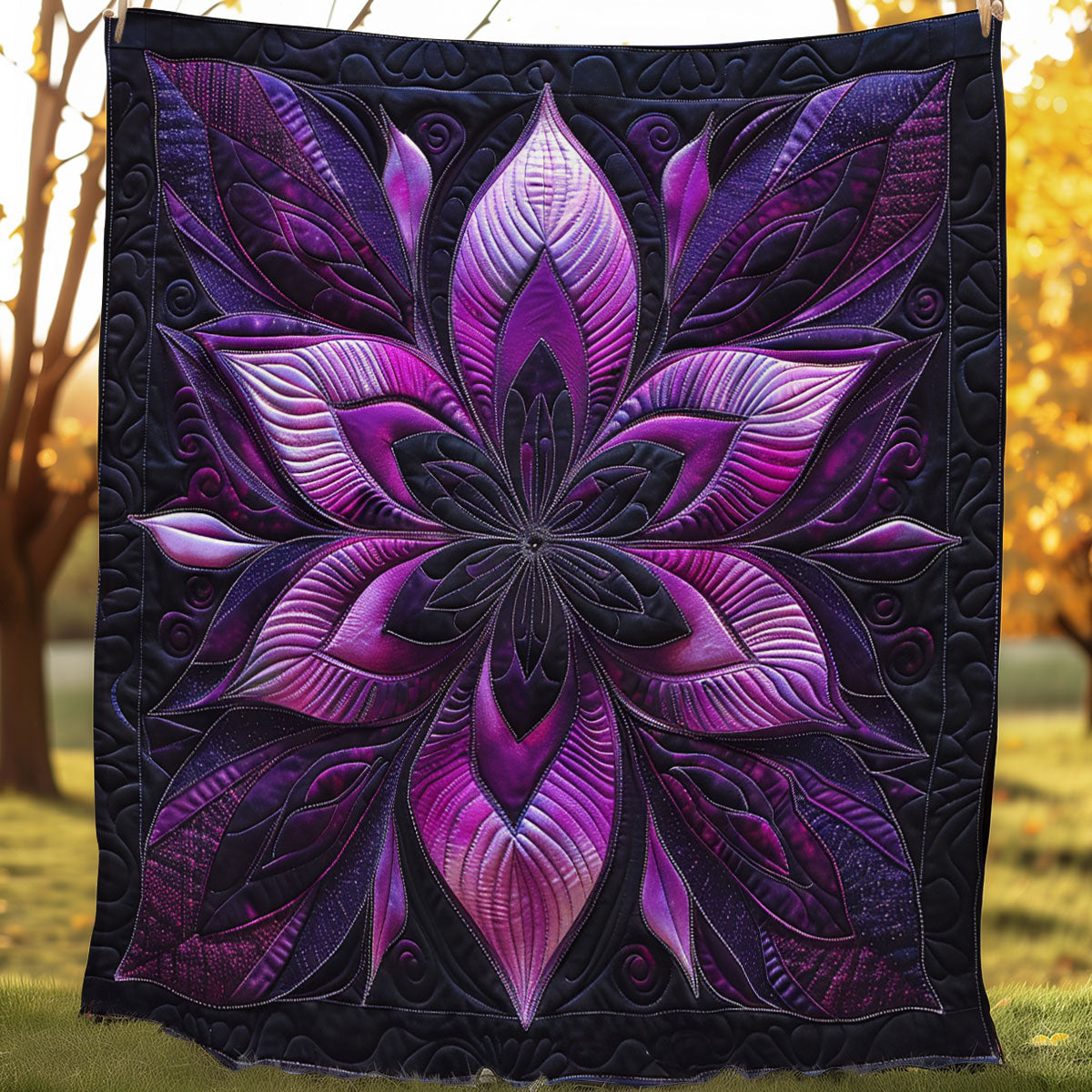 Purple Flower SR1608013CL Quilt