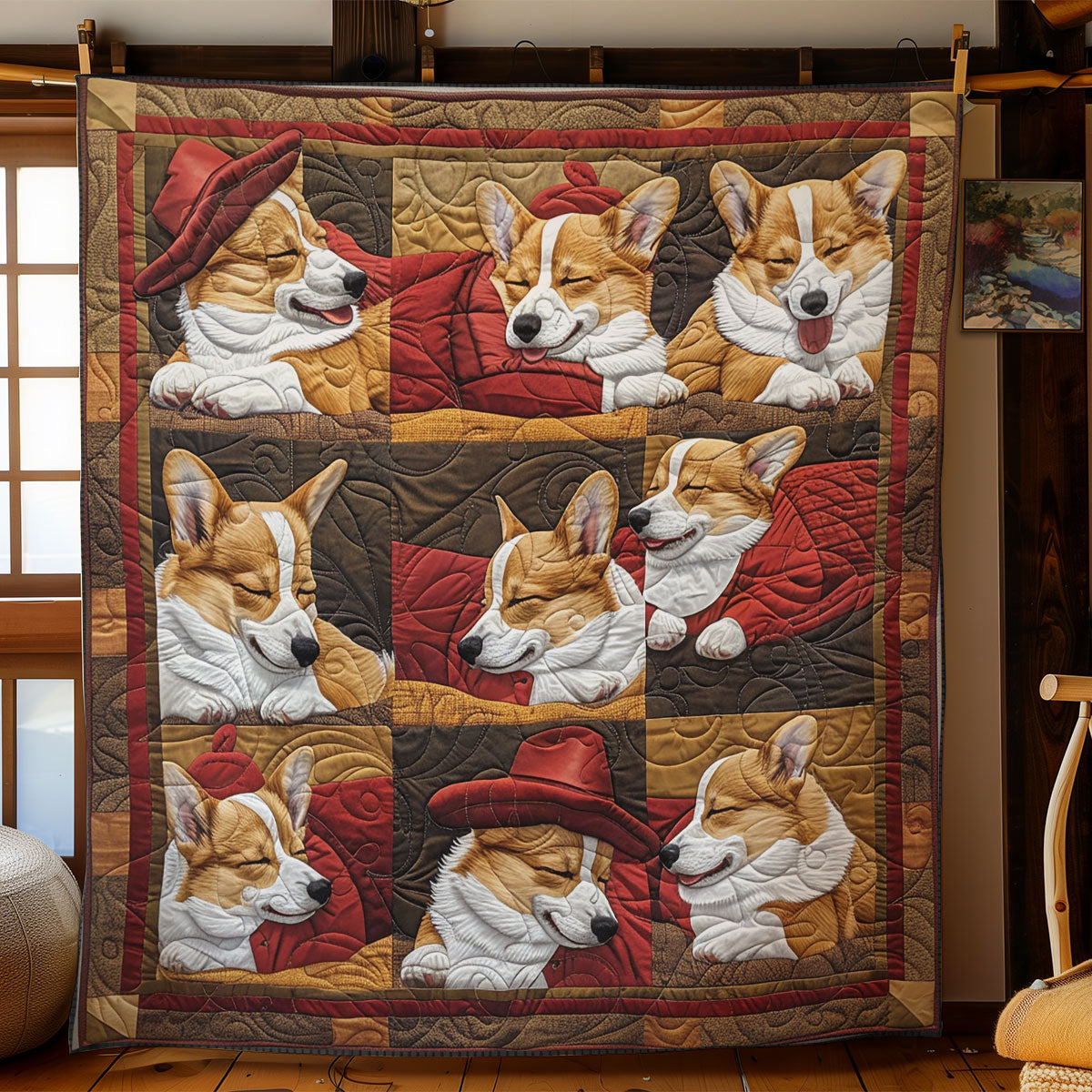 Sleeping Corgi SR2208032CL Quilt