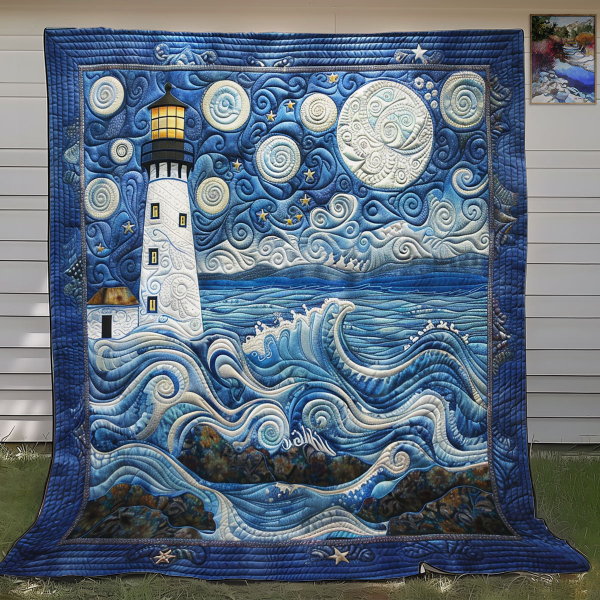 Stormy Lighthouse 1608045CL Quilt