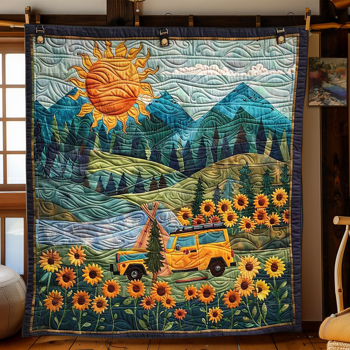 Sunflower Camper Escape WN1008039CL Quilt