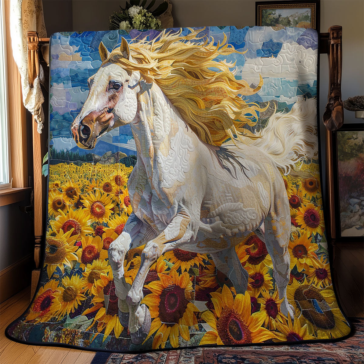 Sunflower Running House WM0909001CL Quilt