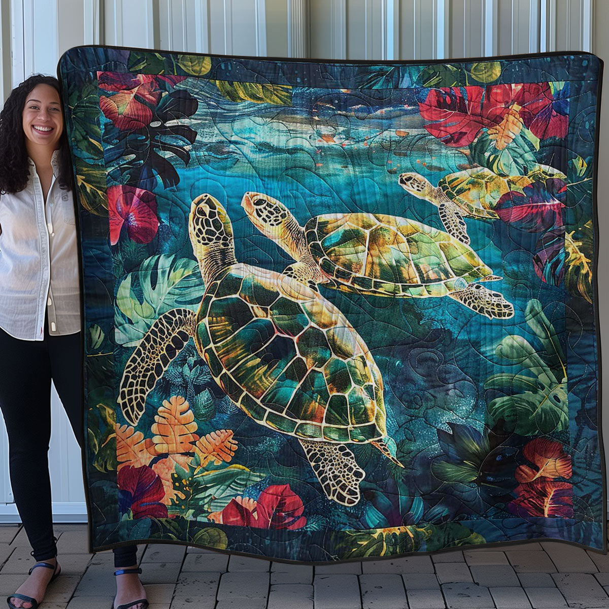 Tropical Sea Turtles WM2507001CL Quilt