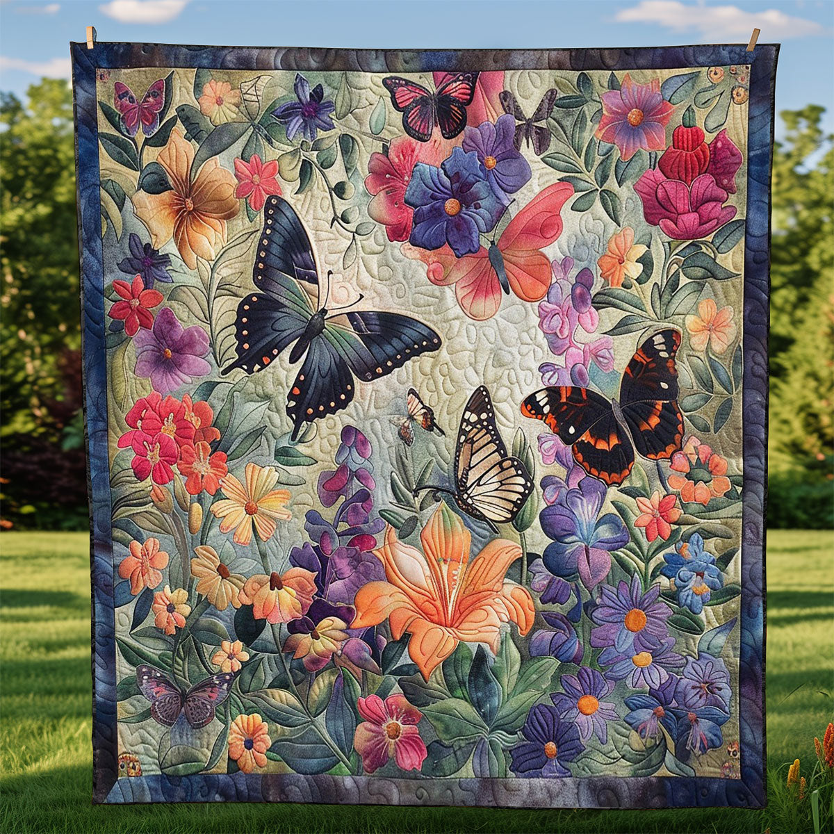 Blur Morning Butterlies Garden WM2908039CL Quilt