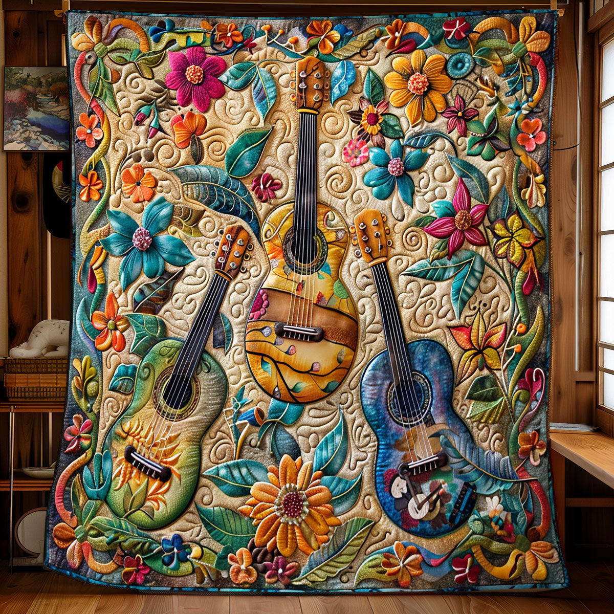 Boho Flower Strumming WN2208142CL Quilt