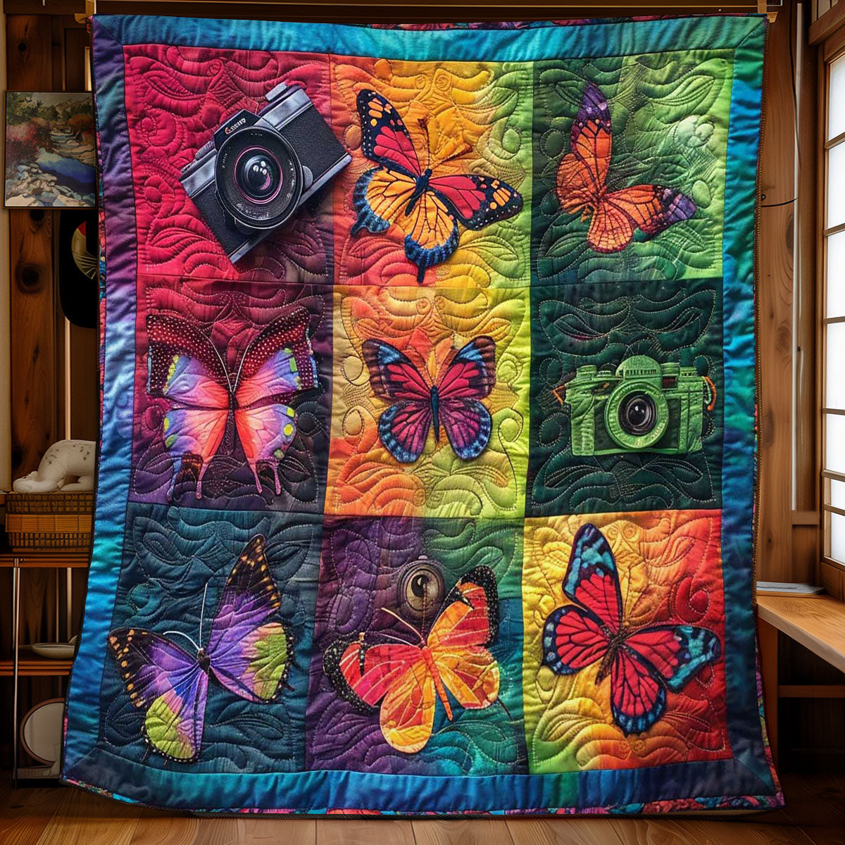 Camera's Colorful Butterfly World WN2608087CL Quilt
