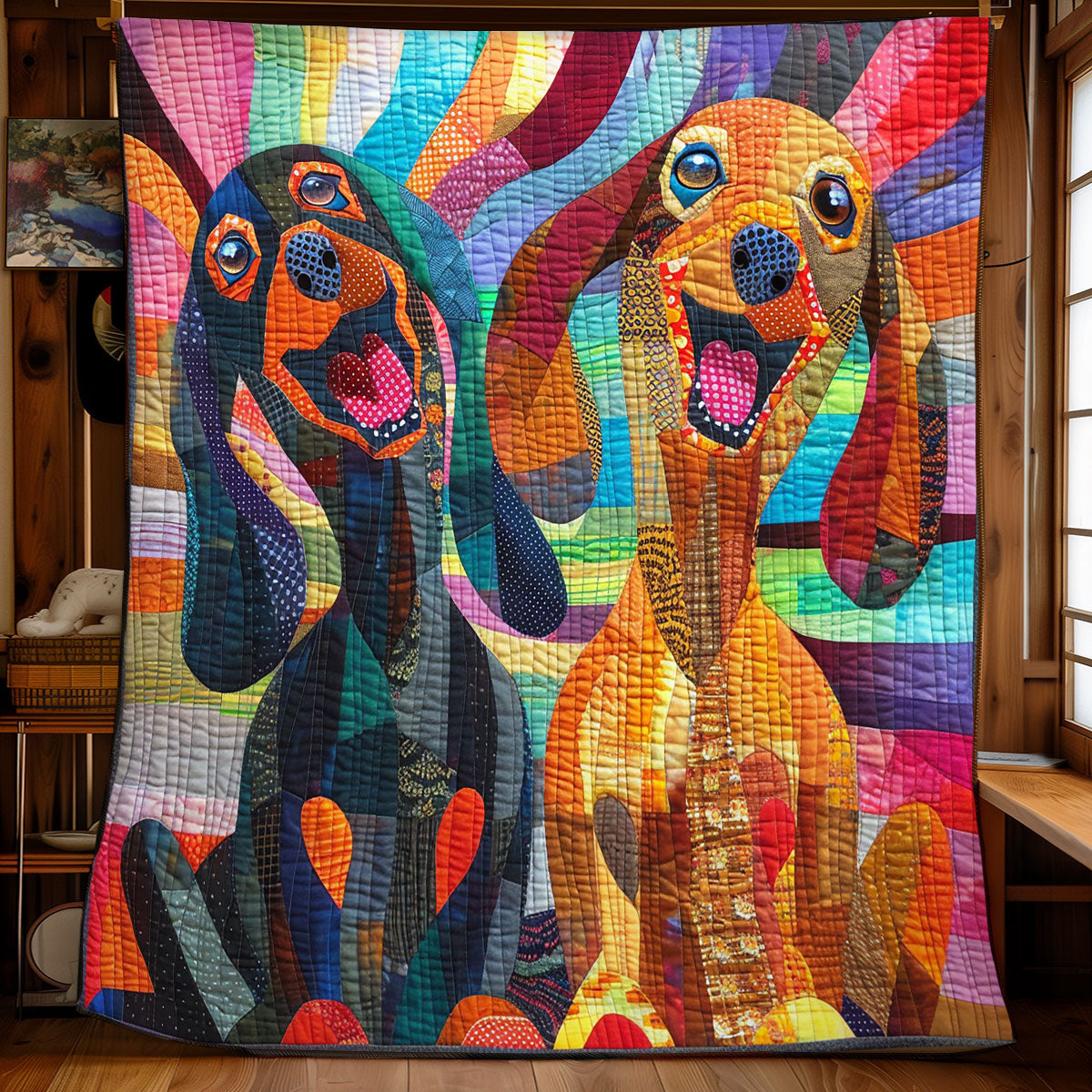 Cheerful Dachshund WN2208063CL Quilt