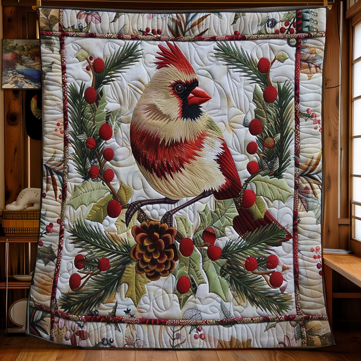 Festive Cardinal WN2208040CL Quilt