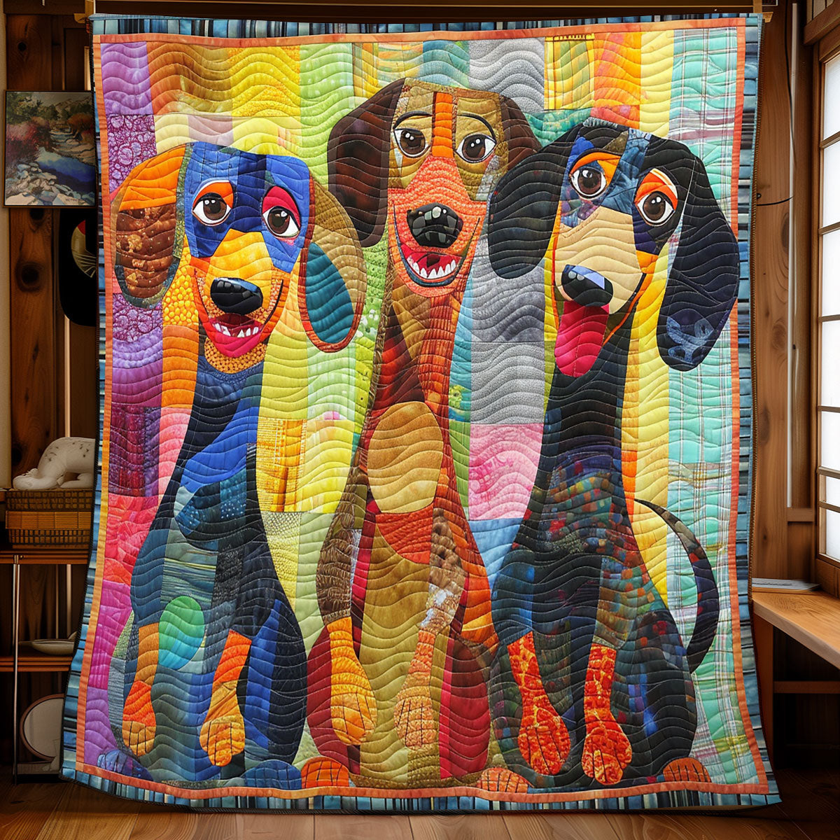 Giggling Dachshund WN2208062CL Quilt