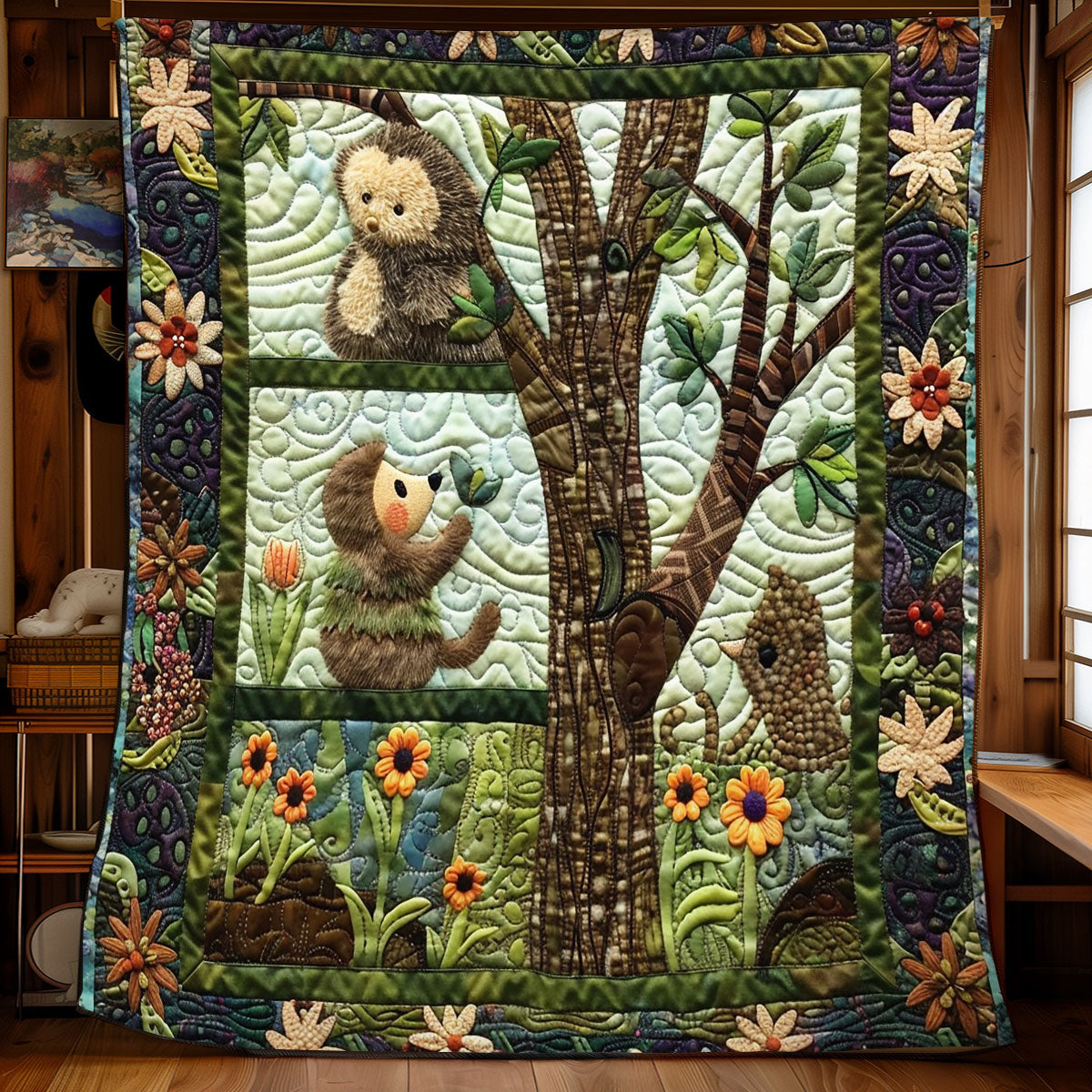 Nestled Hedgehogs WN2208098CL Quilt