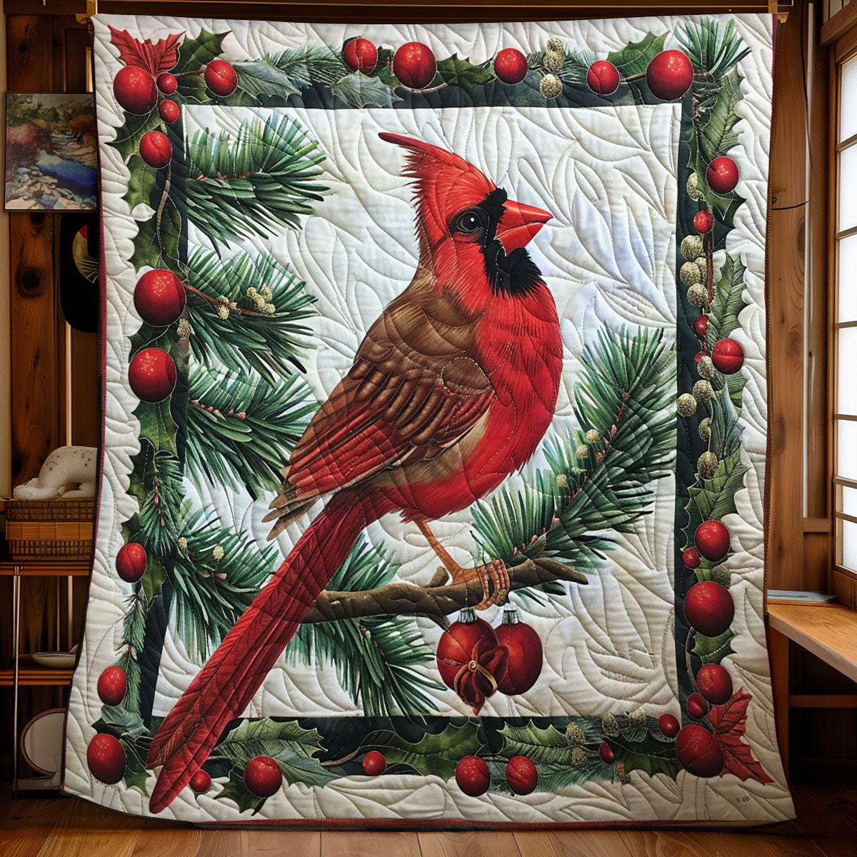 Snowy Cardinal WN2208043CL Quilt