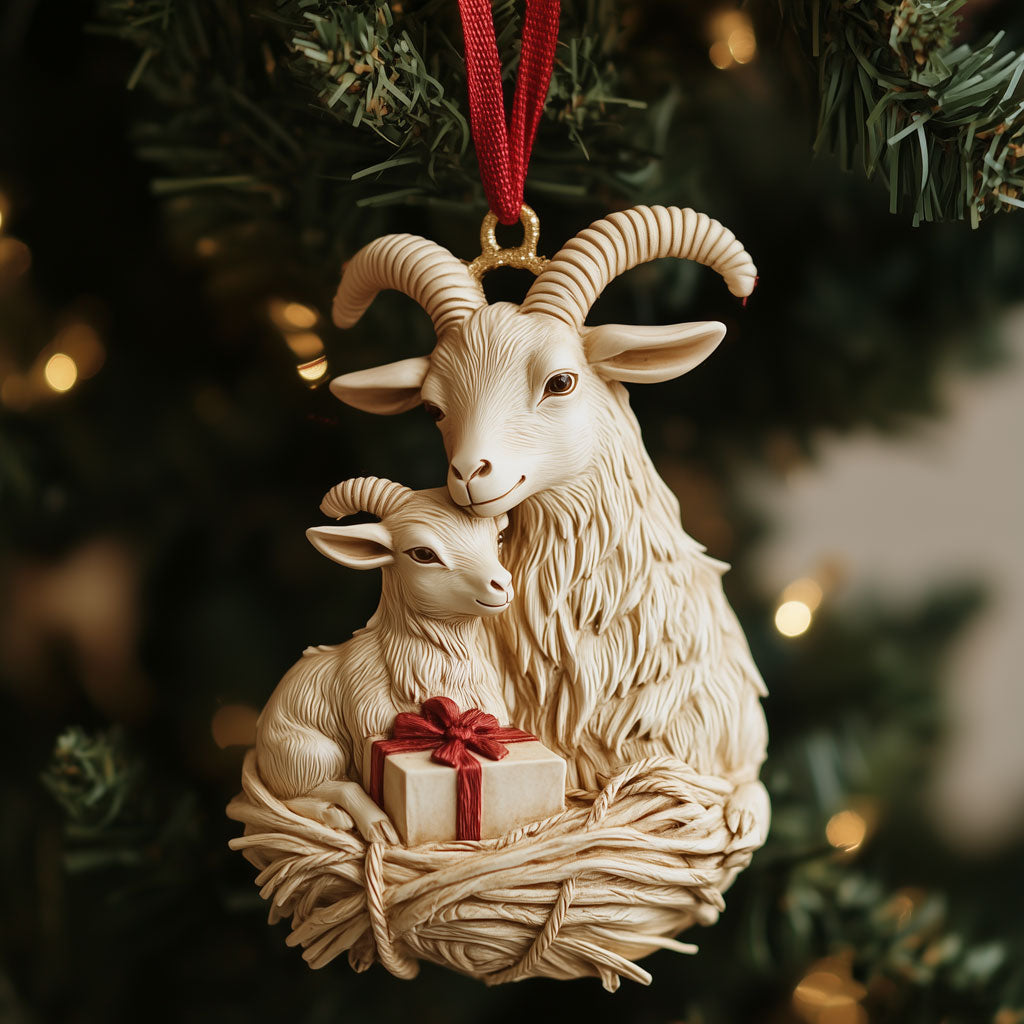 Mother and Kid Goat LT2710026CL Christmas Ornament