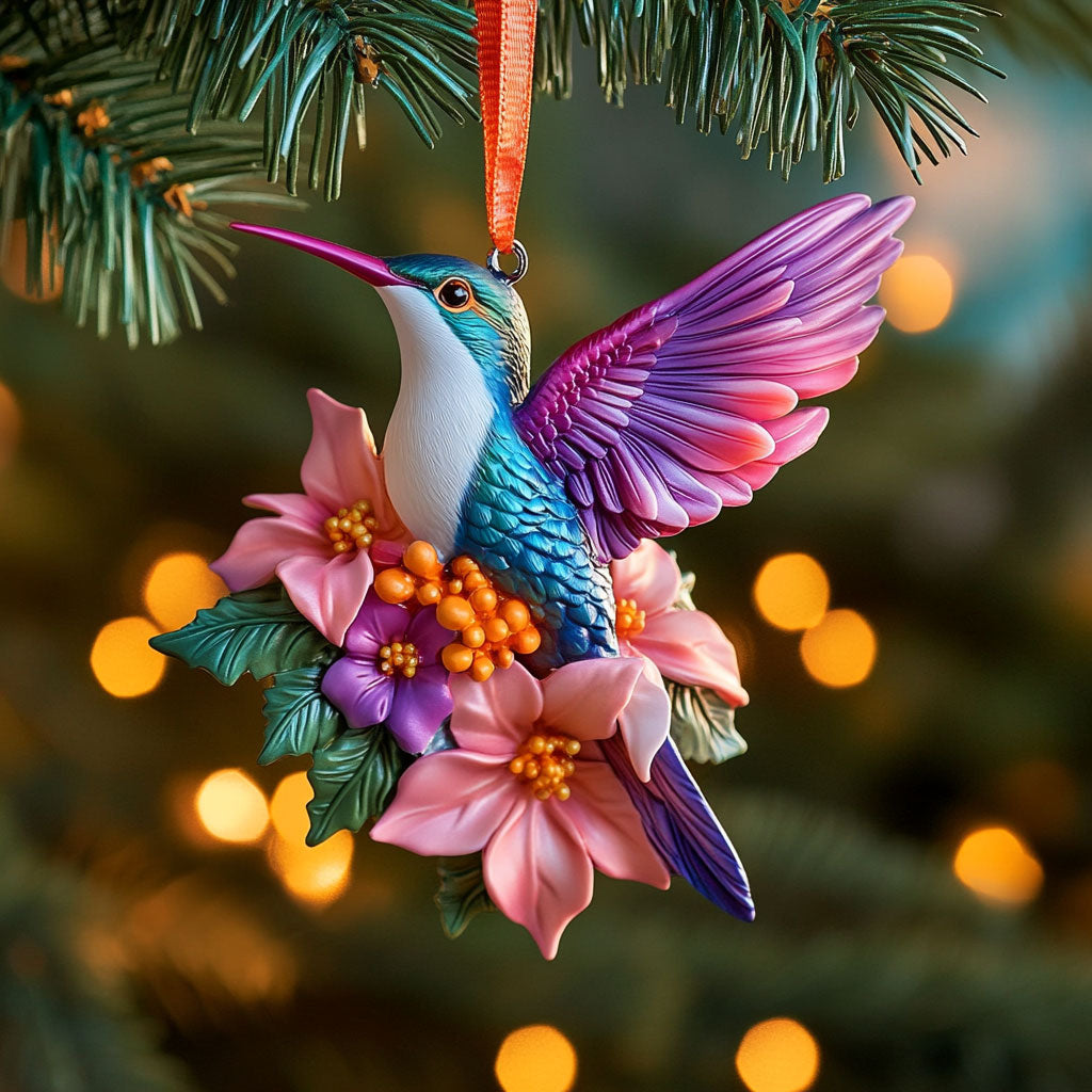 Fluttering Hummingbird WN1610074CL Christmas Ornament