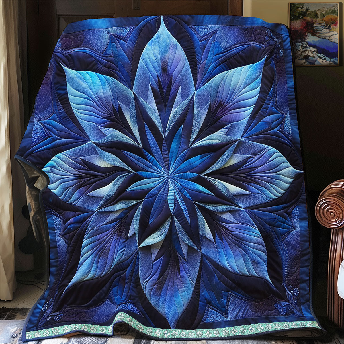 Blue Enchanted Blossom WN1309011CL Quilt