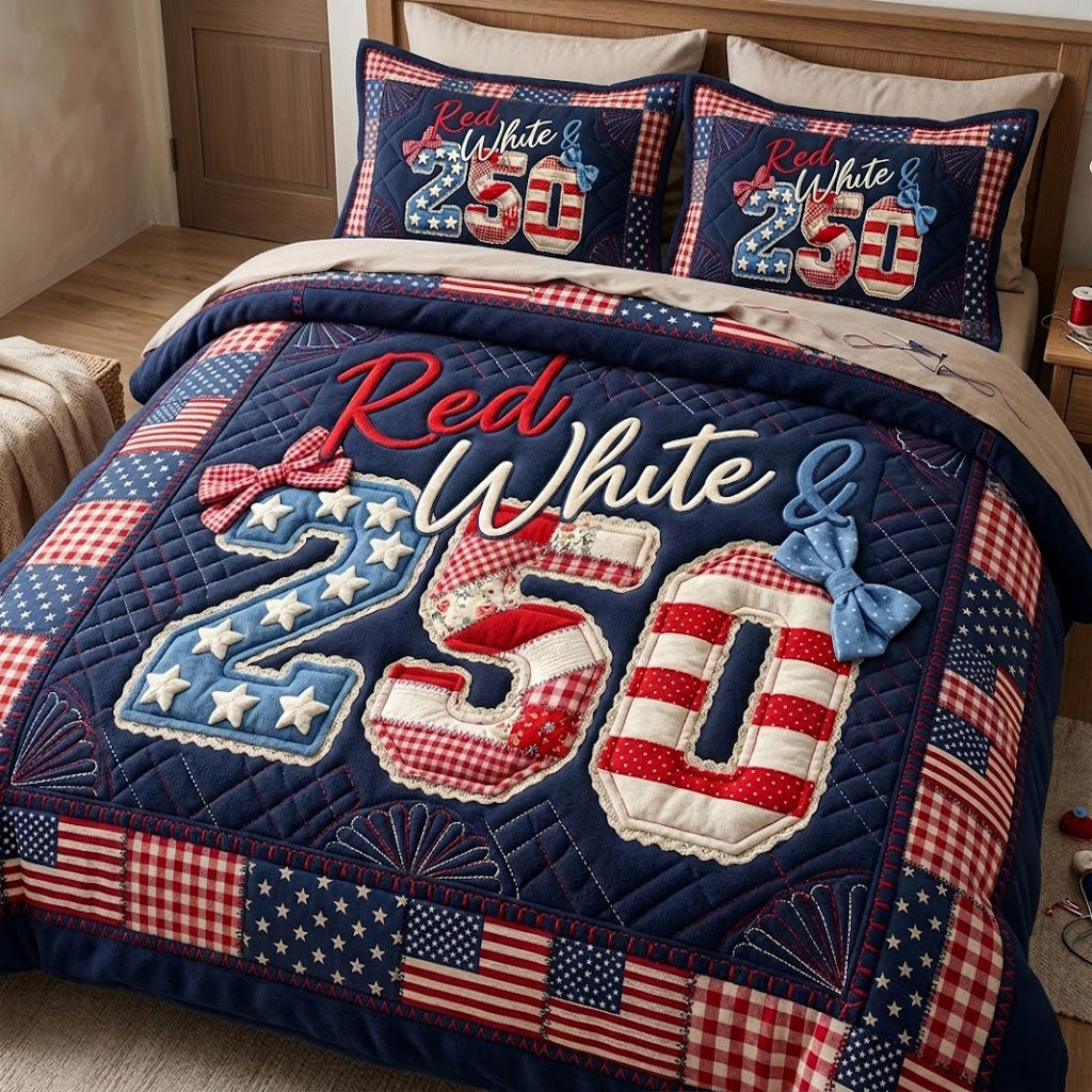 Red White & 250 America Anniversary WN0304011CL Duvet Cover Set