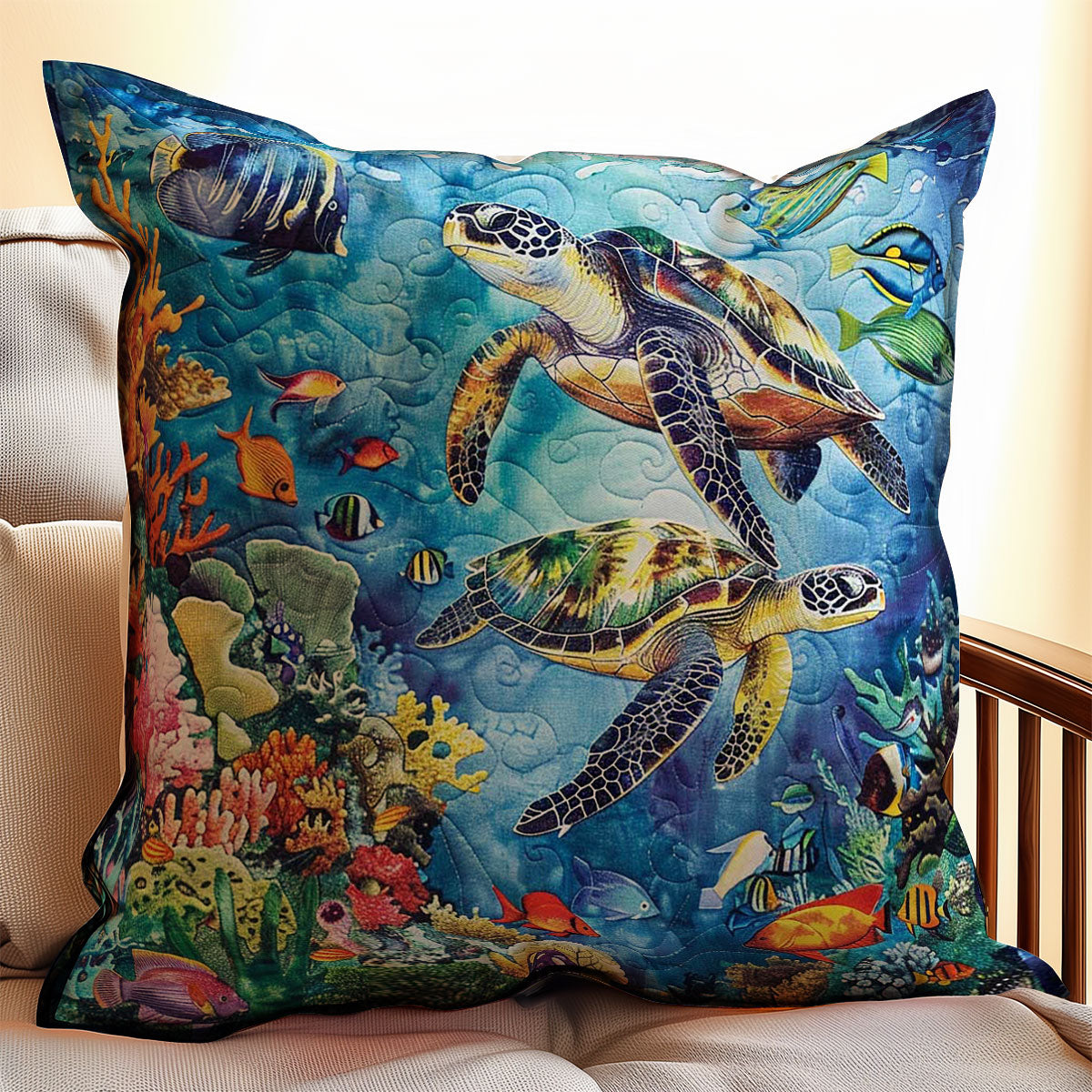 Sea Turtle WJ1309044CL Quilt Pillow Case