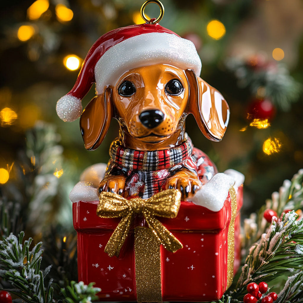 Cozy Dachshund Christmas WN1510022CL Christmas Ornament
