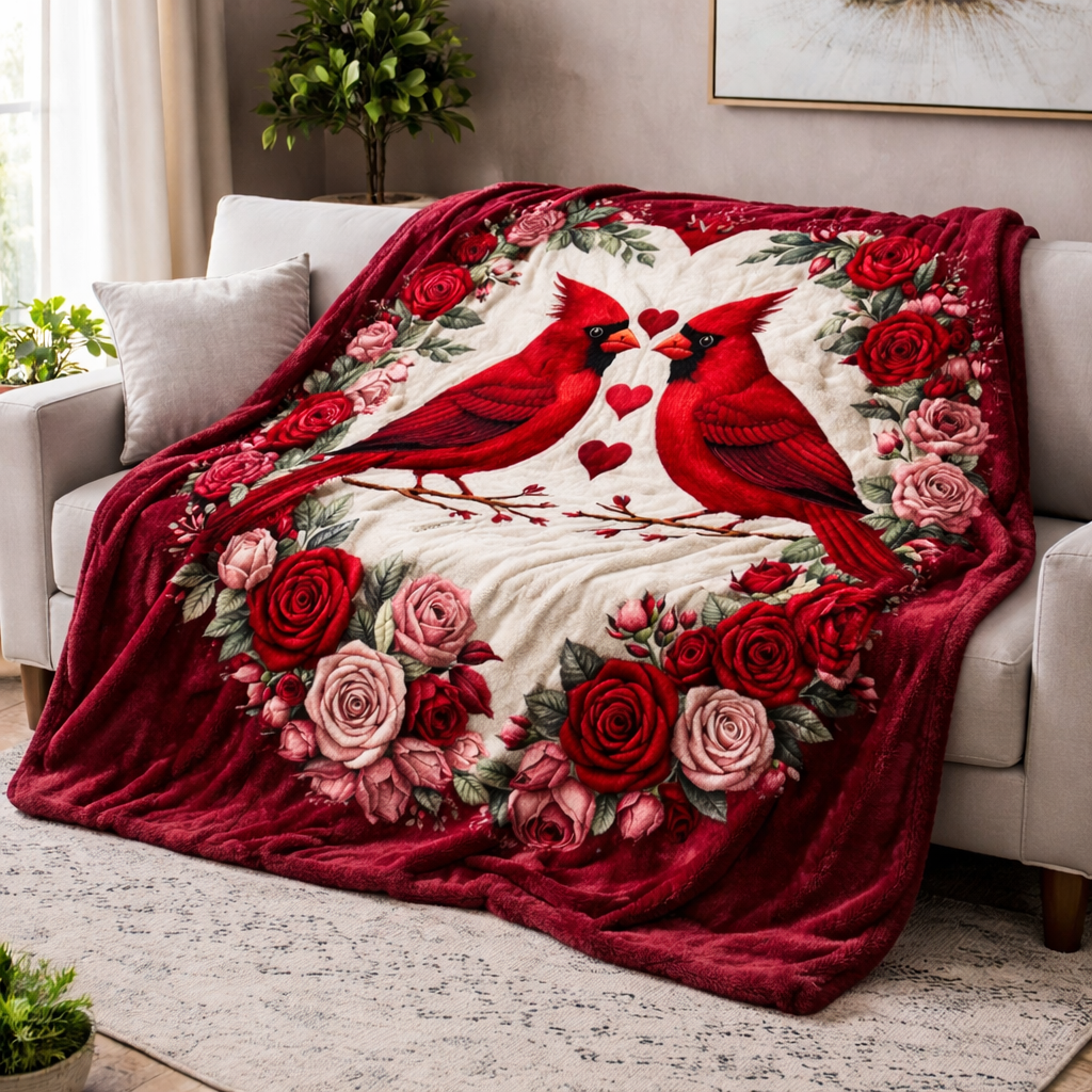 Cardinal Love QA2601002CL Faux Fur Throw Blanket